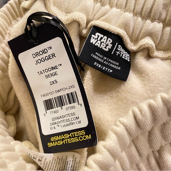 SMASH + TESS X STAR WARS beige cream DROID JOGGER pants - Picture 9 of 10